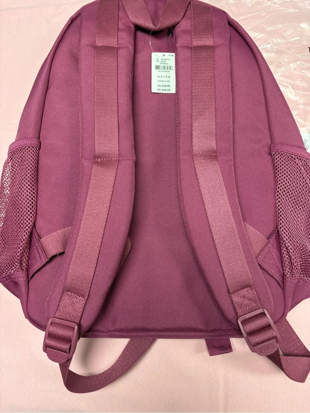 Victoria's Secret Plum Pink Backpack with Mesh Pockets - Picture 8 of 9